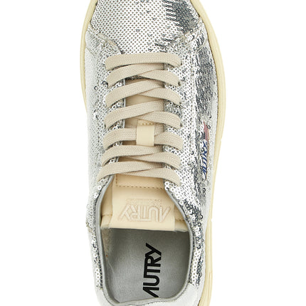 Autry Silver Polyester Low Top Sneakers