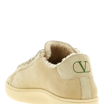 Valentino Garavani Beige Goatskin Low Top Sneakers