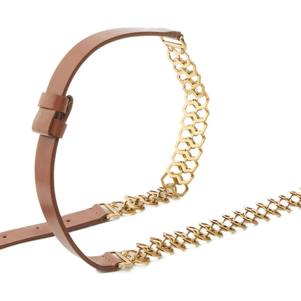 PINKO Brown Calfskin Regular Belt
