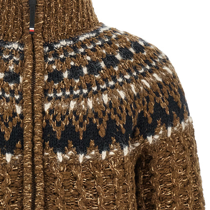 Moncler Grenoble Brown Wool Full-Length Jacket
