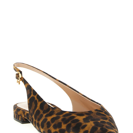 Gianvito Rossi Brown Suede Leather Ballet Flats