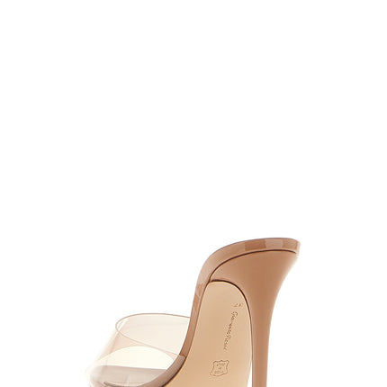 Gianvito Rossi Beige Plastic Stiletto Heel Sandals