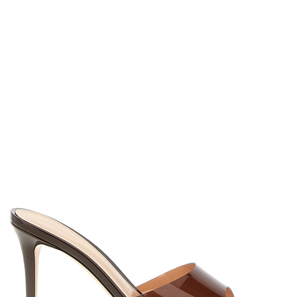 Gianvito Rossi Brown Plastic Stiletto Heel Sandals