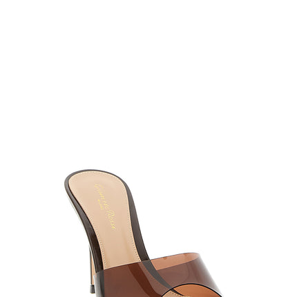 Gianvito Rossi Brown Plastic Stiletto Heel Sandals