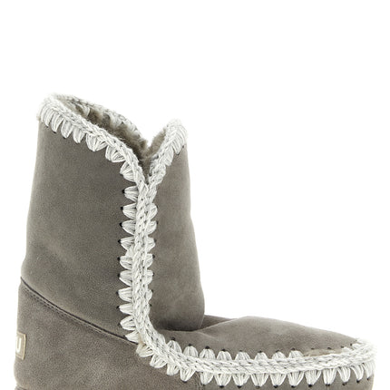 Mou Gray Lambskin Ankle Boots
