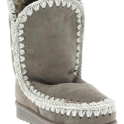 Mou Gray Lambskin Ankle Boots