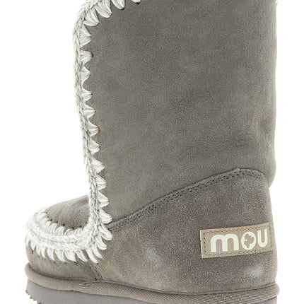 Mou Gray Lambskin Ankle Boots