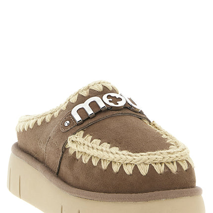 Mou Brown Lambskin Clogs