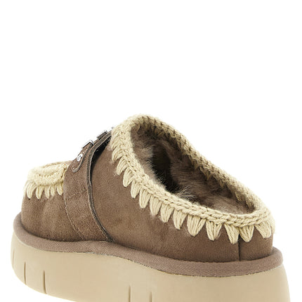 Mou Brown Lambskin Clogs