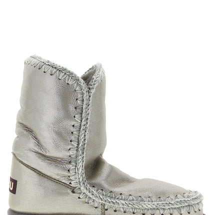 Mou Silver Lambskin Ankle Boots