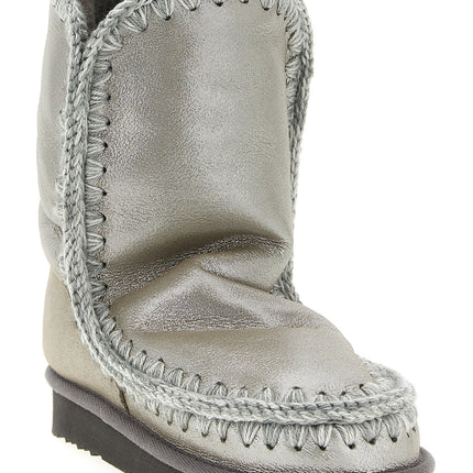 Mou Silver Lambskin Ankle Boots