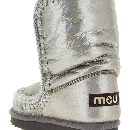 Mou Silver Lambskin Ankle Boots