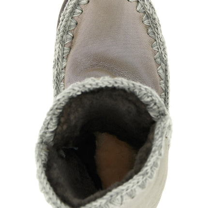 Mou Silver Lambskin Ankle Boots