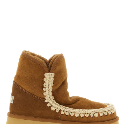 Mou Brown Lambskin Ankle Boots
