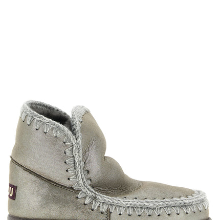 Mou Silver Lambskin Ankle Boots