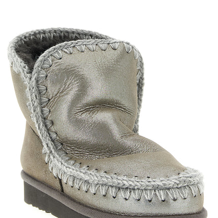 Mou Silver Lambskin Ankle Boots