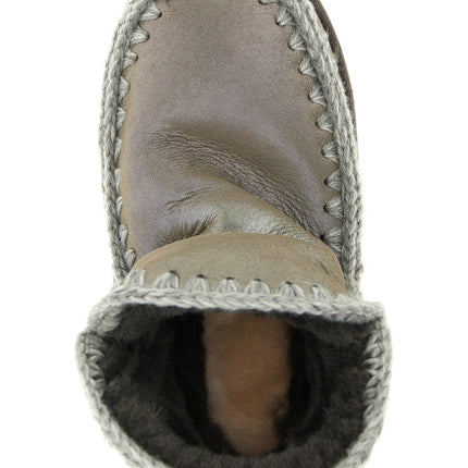 Mou Silver Lambskin Ankle Boots