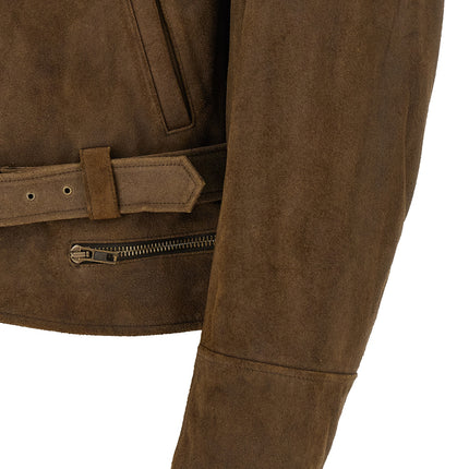 MM6 Maison Margiela Brown Calfskin Leather Jacket
