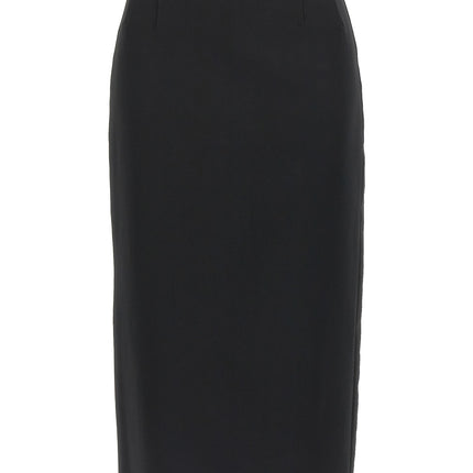 Max Mara Black Viscose Midi Skirt