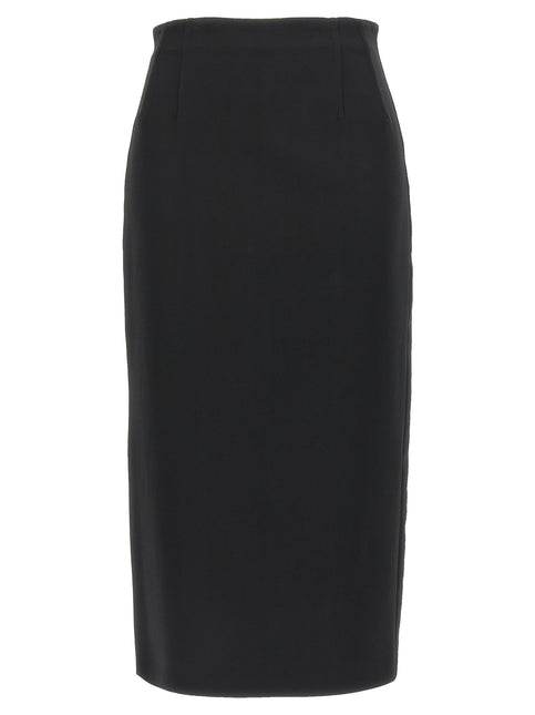 Max Mara Black Viscose Midi Skirt