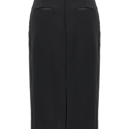 Max Mara Black Viscose Midi Skirt