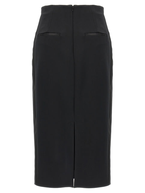 Max Mara Black Viscose Midi Skirt