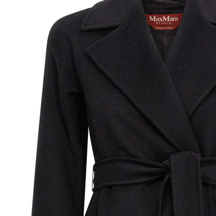 Max Mara Black Virgin Wool Coat