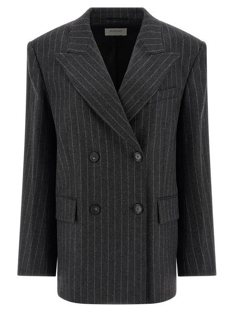 Sportmax Gray Virgin Wool Blazer