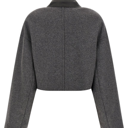 Sportmax Gray Virgin Wool Full-Length Jacket
