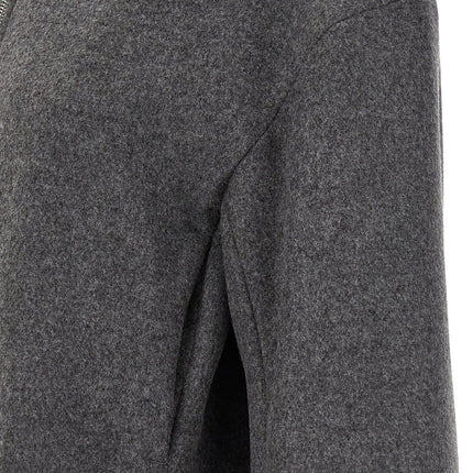 Sportmax Gray Virgin Wool Full-Length Jacket