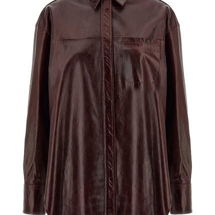 Sportmax Bordeaux Lamb Leather Blouse