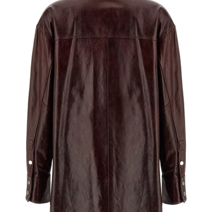 Sportmax Bordeaux Lamb Leather Blouse