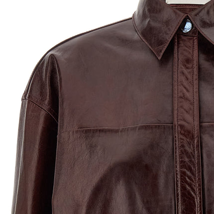 Sportmax Bordeaux Lamb Leather Blouse