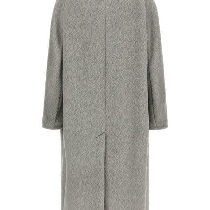 'S Max Mara Gray Alpaca Leather Coat