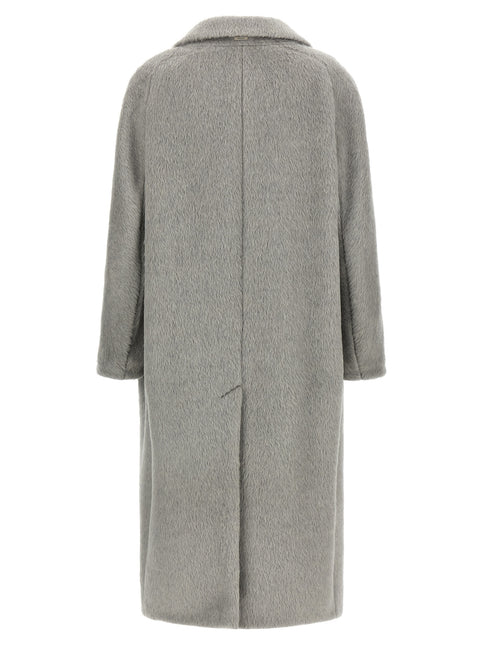 'S Max Mara Gray Alpaca Leather Coat