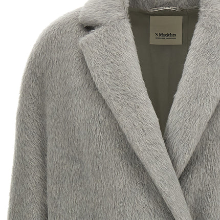 'S Max Mara Gray Alpaca Leather Coat