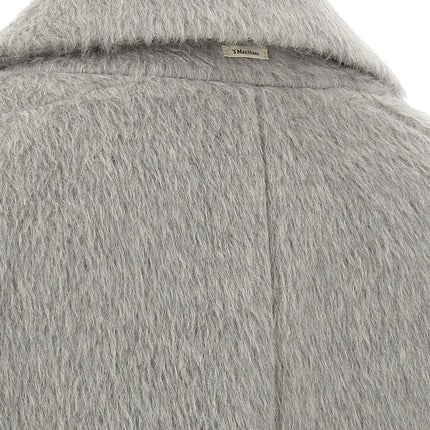 'S Max Mara Gray Alpaca Leather Coat