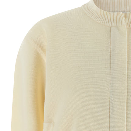Max Mara White Virgin Wool Cardigan
