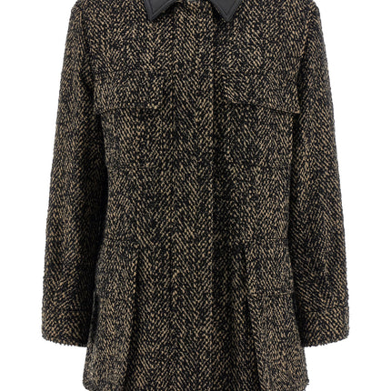 Max Mara Multicolor Virgin Wool Shell Jacket