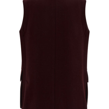 Max Mara Bordeaux Virgin Wool Sleeveless Jacket