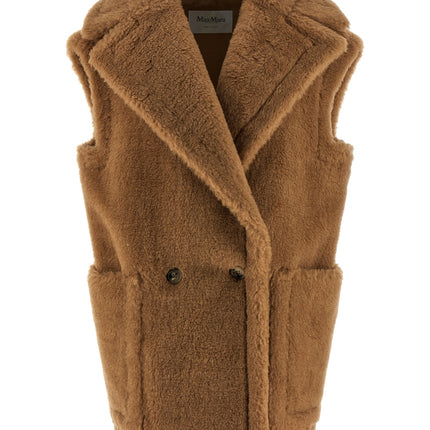 Max Mara Beige Wool Sleeveless Jacket
