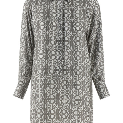 Max Mara Gray Silk Short Dress