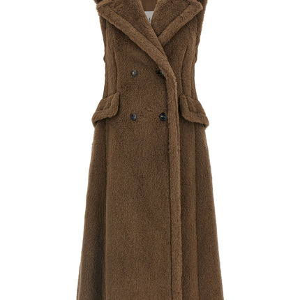 Max Mara Brown Alpaca Leather Coat