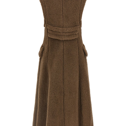 Max Mara Brown Alpaca Leather Coat