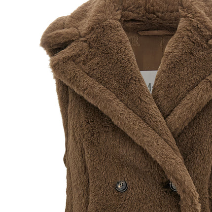 Max Mara Brown Alpaca Leather Coat