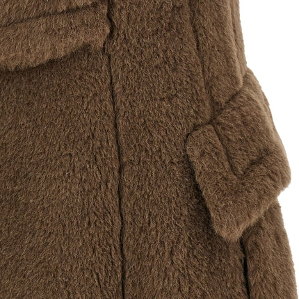 Max Mara Brown Alpaca Leather Coat