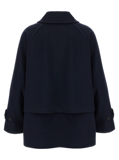 Alberto Biani Blue Virgin Wool Coat