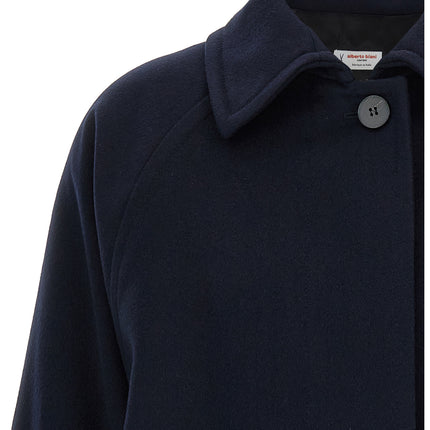 Alberto Biani Blue Virgin Wool Coat