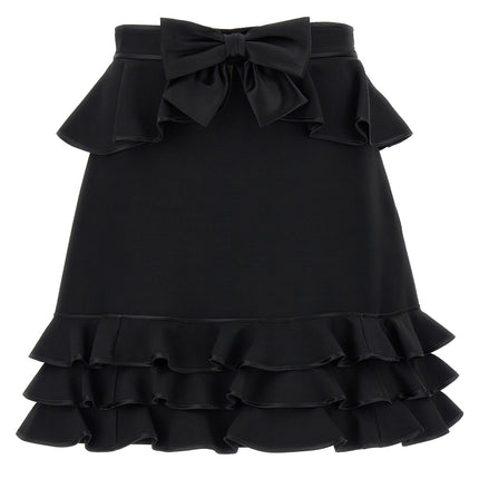 Valentino Garavani Black Virgin Wool Long Skirt