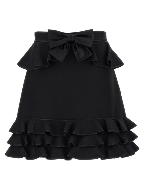 Valentino Garavani Black Virgin Wool Long Skirt